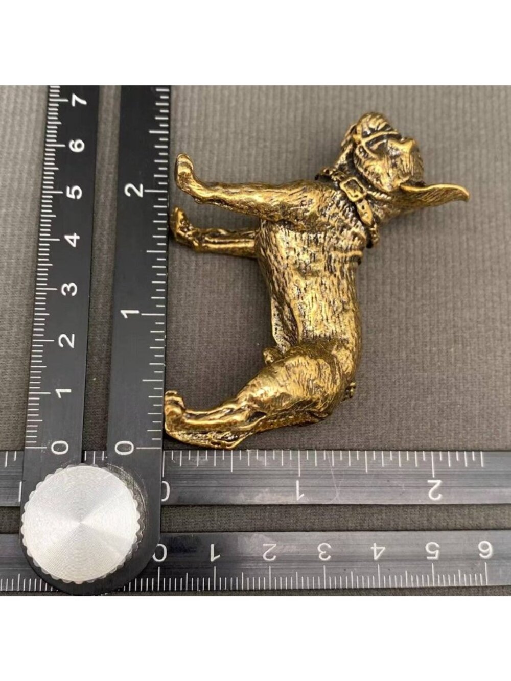 Brass French Bulldog Figurine Miniature Loyalty Totem Altar Decor 1970s Style - Picture 5 of 5